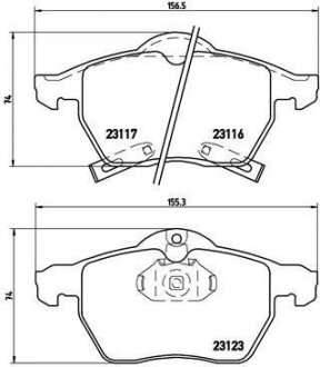 Гальмівні колодки, дискове гальмо (набір) BREMBO P59048