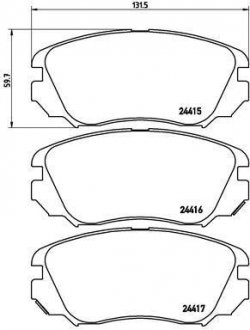 Тормозные колодки, дисковый тормоз (набор) BREMBO P59054 (фото 1)