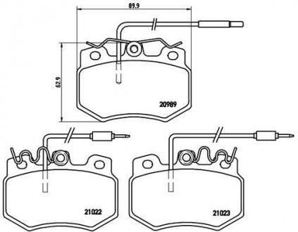 Гальмівні колодки, дискове гальмо (набір) BREMBO P61031