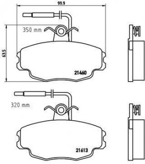 Тормозные колодки, дисковый тормоз (набор) BREMBO P61043