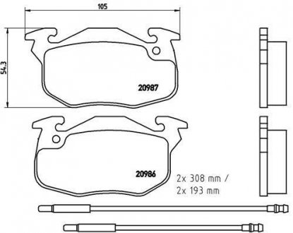 Тормозные колодки, дисковый тормоз (набор) BREMBO P61044