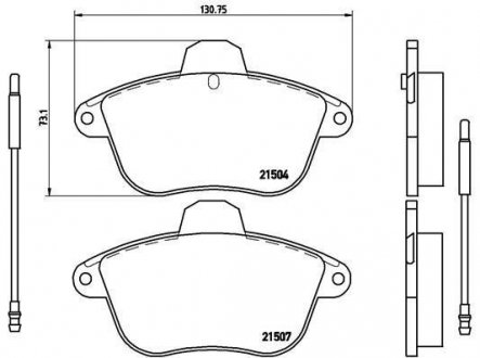 Гальмівні колодки, дискове гальмо (набір) BREMBO P61046