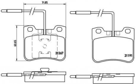 Тормозные колодки, дисковый тормоз (набор) BREMBO P61047 (фото 1)