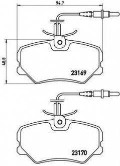 Гальмівні колодки дискові BREMBO P61 050 (фото 1)