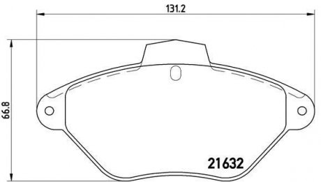 Тормозные колодки, дисковый тормоз (набор) BREMBO P61053 (фото 1)