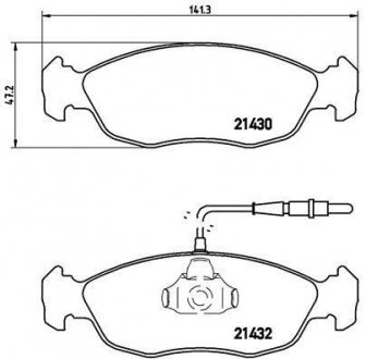 Гальмівні колодки, дискове гальмо (набір) BREMBO P61054 (фото 1)