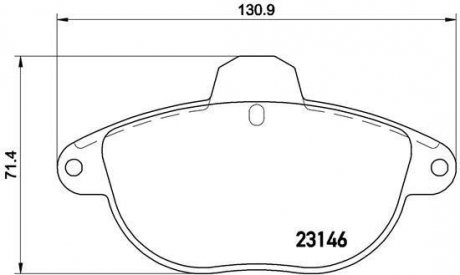 Гальмівні колодки, дискове гальмо (набір) BREMBO P61055 (фото 1)