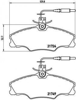 Тормозные колодки, дисковый тормоз (набор) BREMBO P61056 (фото 1)