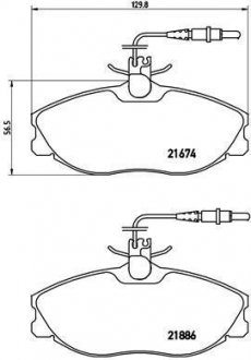 Тормозные колодки, дисковый тормоз (набор) BREMBO P61057 (фото 1)