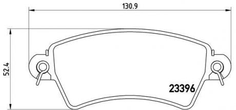 Тормозные колодки, дисковый тормоз (набор) BREMBO P61065 (фото 1)