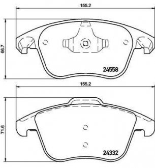 Колодки гальмівні C4 PICASSO DS4 P3008,5008 BREMBO P61117