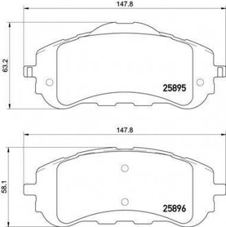 Тормозные колодки P308 13- BREMBO P61120 (фото 1)