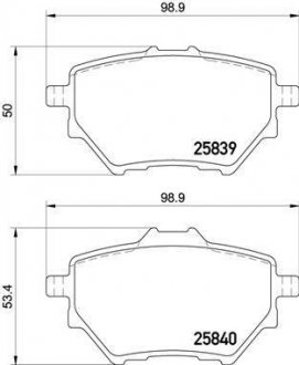 Комплект тормозных колодок задний BREMBO P61122 (фото 1)