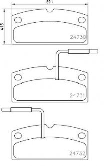 Тормозные колодки дисковые PRZOD BREMBO P62001 (фото 1)