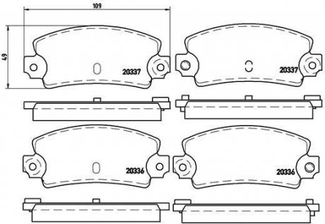 Тормозные колодки, дисковый тормоз (набор) BREMBO P68002 (фото 1)