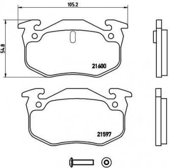 Гальмівні колодки, дискове гальмо (набір) BREMBO P68018 (фото 1)