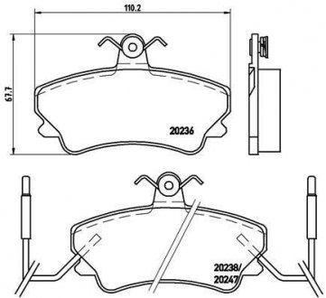 Тормозные колодки, дисковый тормоз (набор) BREMBO P68019