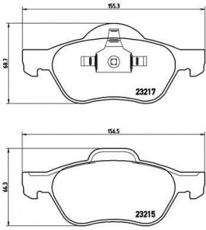 Тормозные колодки, дисковый тормоз (набор) BREMBO P68029