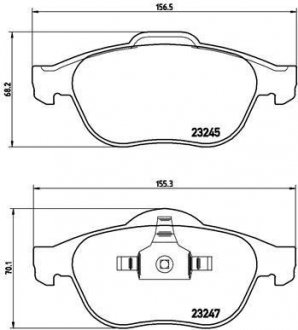 Тормозные колодки, дисковый тормоз (набор) BREMBO P68030 (фото 1)