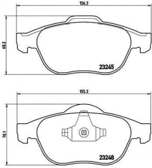 Гальмівні колодки, дискове гальмо (набір) BREMBO P68032 (фото 1)