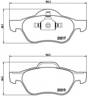 Гальмівні колодки, дискове гальмо (набір) BREMBO P68048 (фото 1)