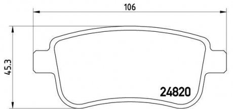 Тормозные колодки, дисковый тормоз (набор) BREMBO P68054 (фото 1)