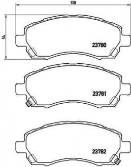 Тормозные колодки, дисковый тормоз (набор) BREMBO P78009 (фото 1)