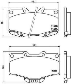 Тормозные колодки, дисковый тормоз (набор) BREMBO P83009 (фото 1)