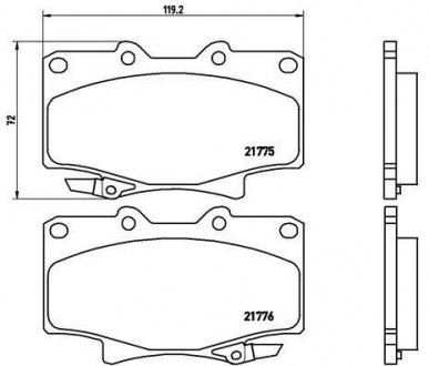 Тормозные колодки, дисковый тормоз (набор) BREMBO P83025 (фото 1)