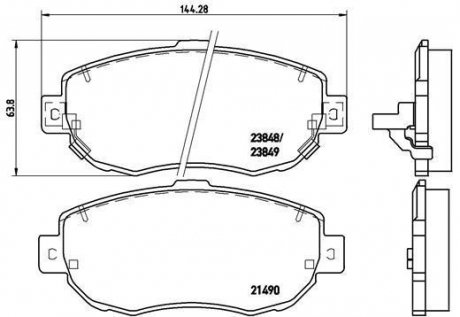 Тормозные колодки, дисковый тормоз (набор) BREMBO P83037 (фото 1)