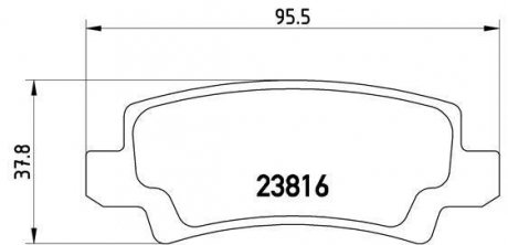 Тормозные колодки, дисковый тормоз (набор) BREMBO P83065 (фото 1)