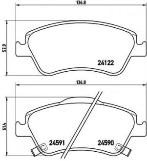 Гальмівні колодки, дискове гальмо (набір) BREMBO P83079 (фото 1)