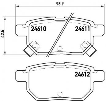 Гальмівні колодки, дискове гальмо (набір) BREMBO P83083