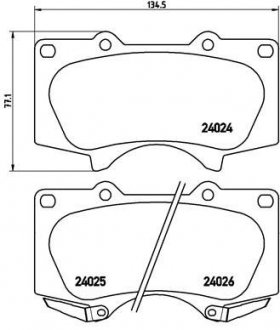 Гальмівні колодки, дискове гальмо (набір) BREMBO P83102