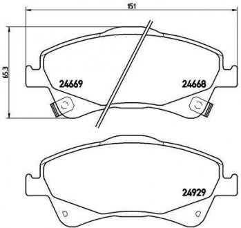 Тормозные колодки, дисковый тормоз (набор) BREMBO P83109 (фото 1)