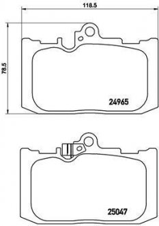 Тормозные колодки LEXUS GS 12-.. BREMBO P83131 (фото 1)