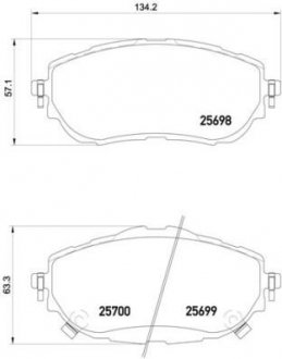 Гальмівні колодки дискові BREMBO P83150 (фото 1)