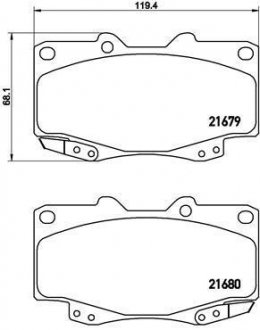 Тормозные колодки HILUX 05- BREMBO P83151 (фото 1)