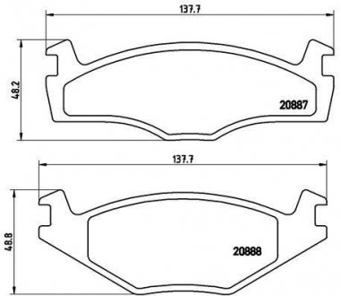 Тормозные колодки, дисковый тормоз (набор) BREMBO P85005