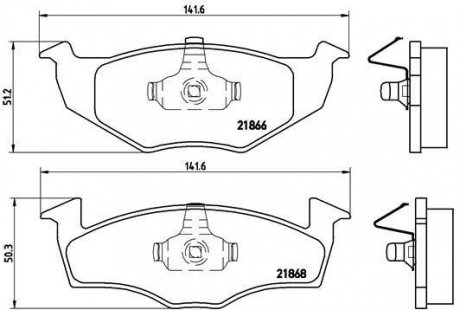 Тормозные колодки, дисковый тормоз (набор) BREMBO P85031 (фото 1)