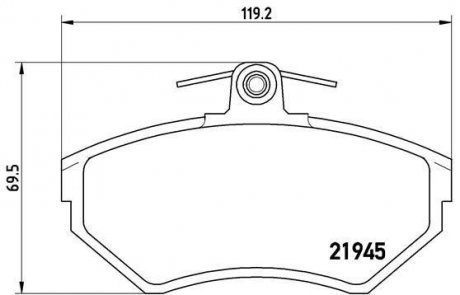 Тормозные колодки, дисковый тормоз (набор) BREMBO P85042 (фото 1)