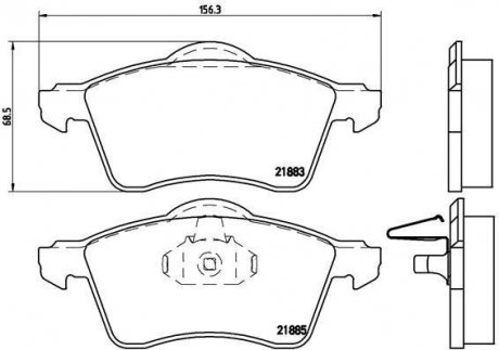 Гальмівні колодки, дискове гальмо (набір) BREMBO P85047 (фото 1)