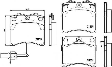 Тормозные колодки, дисковый тормоз (набор) BREMBO P85048 (фото 1)