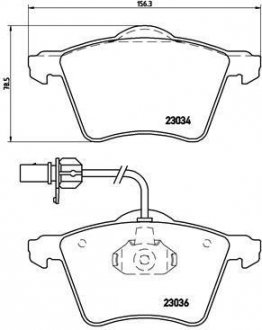 Тормозные колодки, дисковый тормоз (набор) BREMBO P85052 (фото 1)