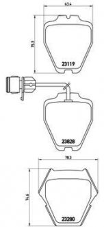 Тормозные колодки, дисковый тормоз (набор) BREMBO P85054