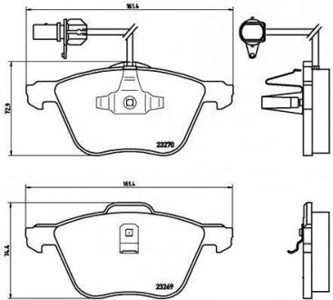 Тормозные колодки, дисковый тормоз (набор) BREMBO P85061