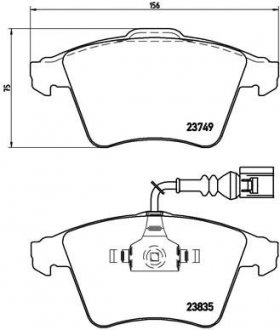 Гальмівні колодки, дискове гальмо (набір) BREMBO P85090 (фото 1)