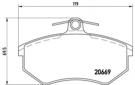 Тормозные колодки, дисковый тормоз (набор) BREMBO P85092 (фото 1)