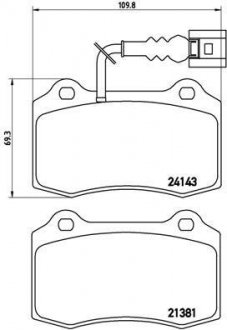 Тормозные колодки, дисковый тормоз (набор) BREMBO P85104 (фото 1)