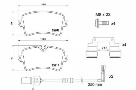 Тормозные колодки A4,8.. BREMBO P85157